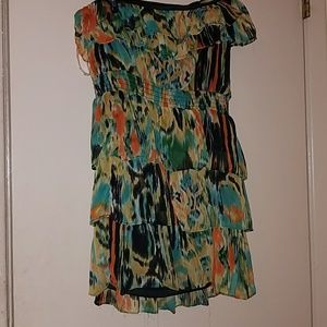Multicolored One Shoulder Dress